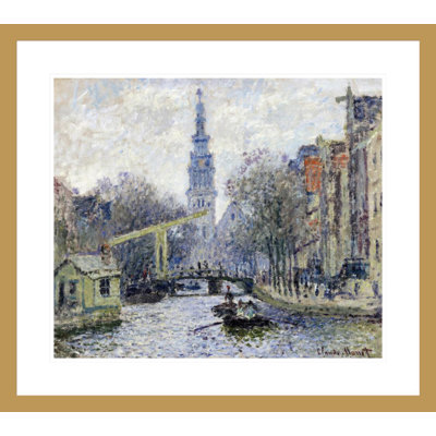 Canal Amsterdam par Claude Monet, impression giclée sur cadre
