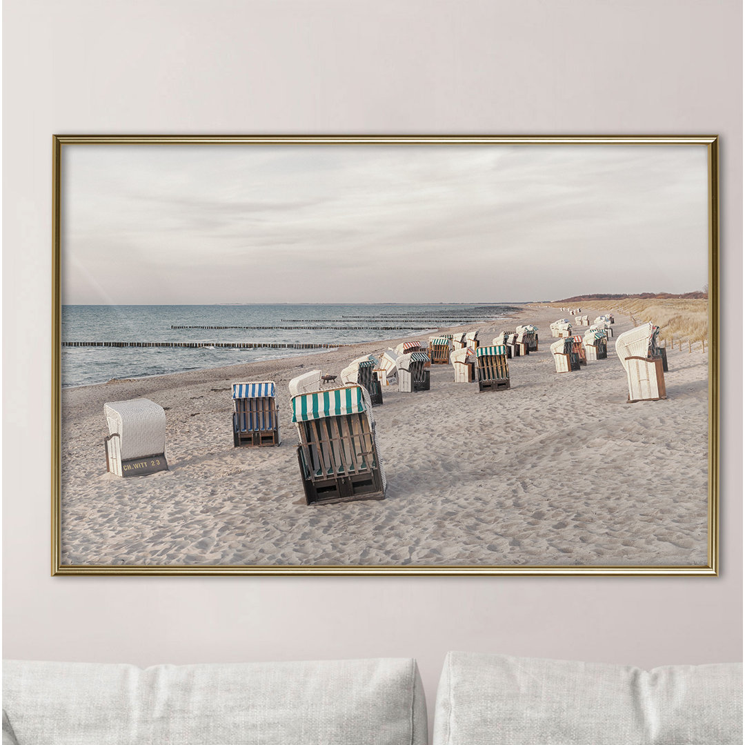 Gerahmtes Poster Baltic Beach Chairs