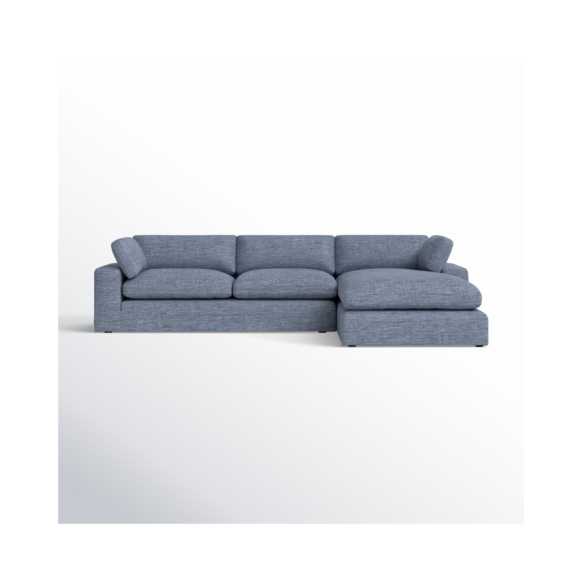Asher 2 - Piece Upholstered Chaise Sectional, Brent Dark Gray Performance Chenille, Right Hand Facing