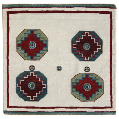 Konya One-of-a-Kind 3'11" X 4'1" New Age Wool Area Rug in