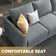 61" Square Arm Modular Loveseat with Storage Space