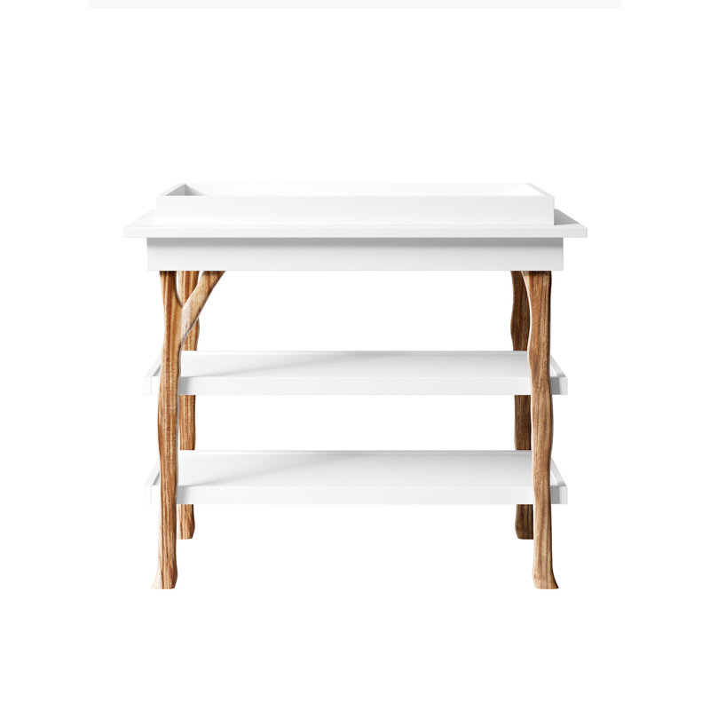 Table à langer Milk Street Baby Branch, Acacia / Blanc