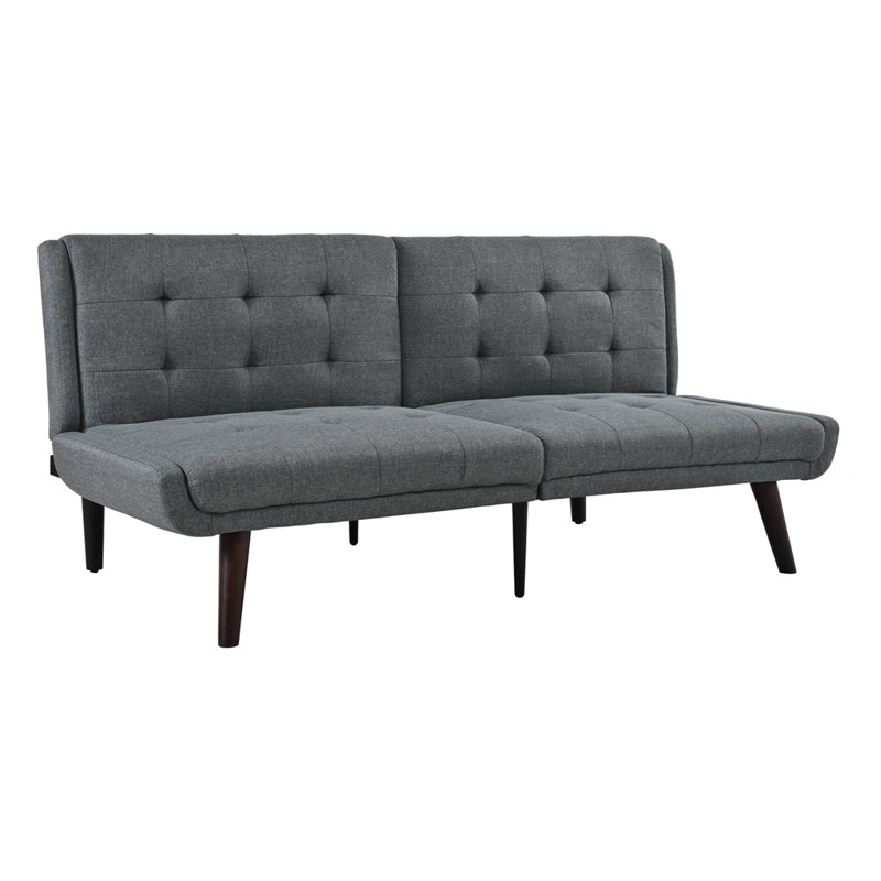 Convertible Futon Sofa Bed, 63" Sleeper Couch with 5-Position Adjustable Backrest, Modern Loveseat for Small Spaces, Guest Bed & Living Room