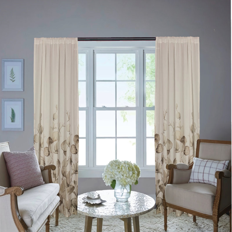 Semi Sheer Curtains / Drapes Single Panel, Taupe