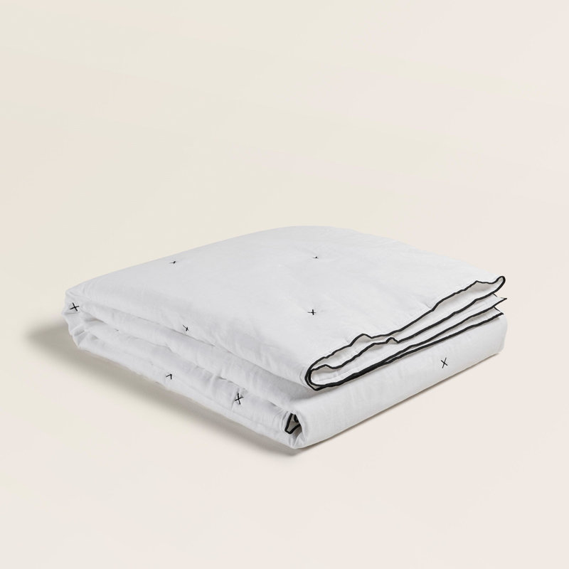 Carlina 100% Linen No Pattern Bedspread, W250 x L280cm, White