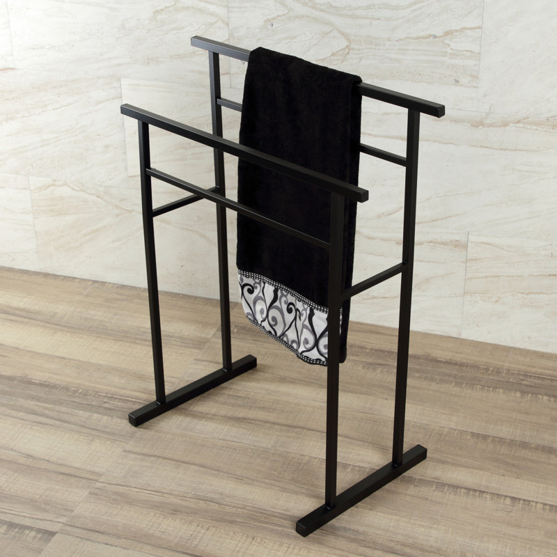 Kingston Brass Edenscape Freestanding 2-Tier Towel Rack, Matte Black