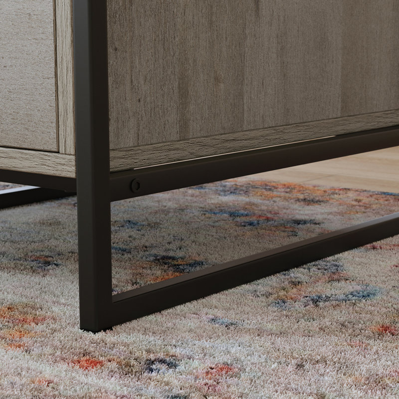 Bureau en L, finition brune, Gris