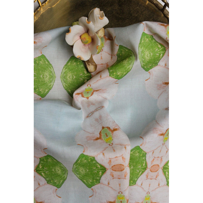 Flowering Dogwoods Lumbar Pillow Cover & Insert, Light Blue Floral