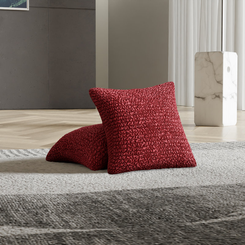 Housse extensible pour coussin décoratif - Facile à nettoyer et durable - Collection Comfort, Rouge