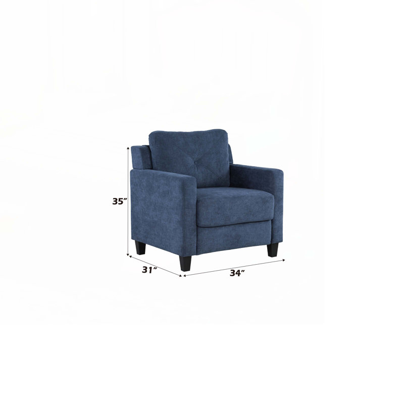 Fauteuil Chenille, Bleu marine chenille