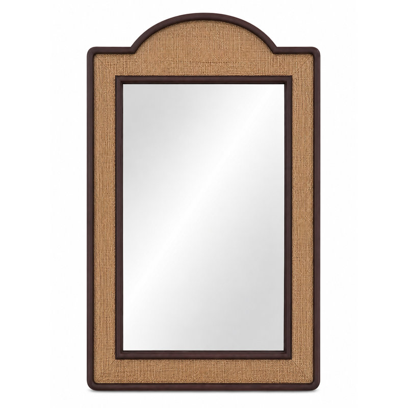 Miroir décoratif en raphia, Tanné