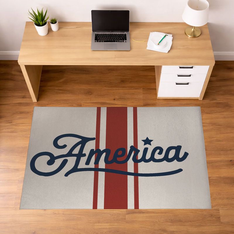 Tapis de bureau léger et antidérapant America, L 60 po x P 36 po, Ivoire ivoire