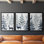 Art de Noël de Noël - Cccxxxi - Toile tendue avec châssis sur mesure - 3 pièces