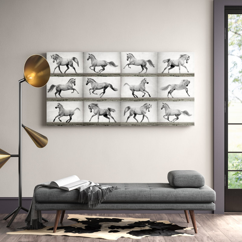 Horses In Motion Print by Sofia Fox, Glass Coat, 40" H x 80" W
