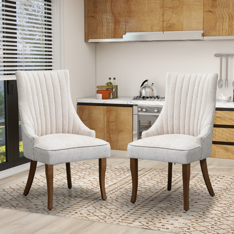 Crossland Dining Chairs, Upholstered Accent Parsons Diner Chair for Kitchen, Beige