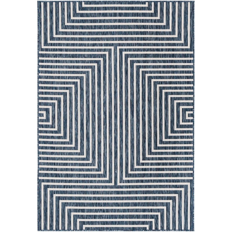 Contemporary Odawa Area Rug Blue Color, Rectangle 4'1" x 6'1"