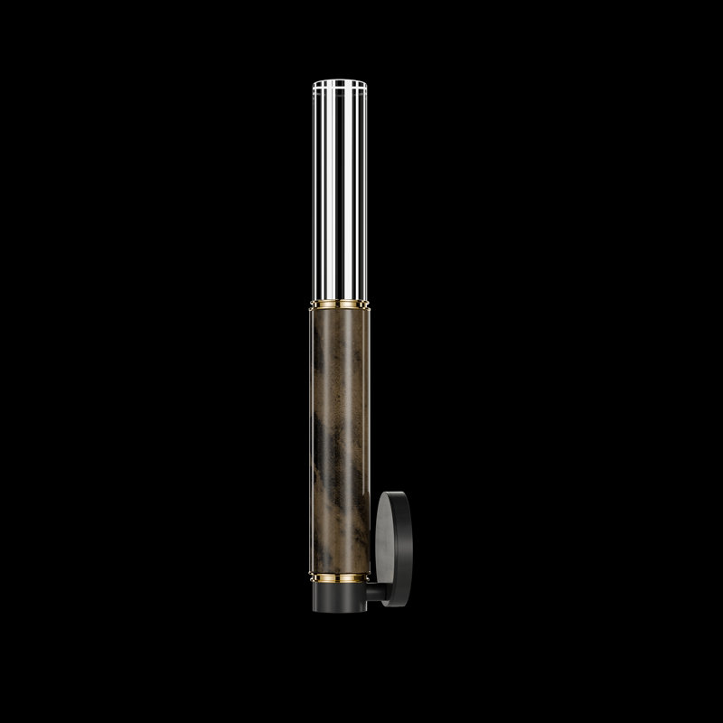 LED Wallchiere, Black/Brass/Charcoal