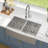33" L x 21" W Farmhouse Kitchen Sink Double Bowl 50/50 Stainless Steel Kitchen Sink Apron Front-100667714