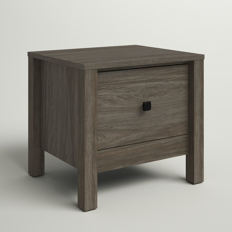 Table de chevet 1 tiroir Aevin, Noyer gris