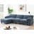 123*55" Modern U-shaped Sectional Sofa with Console,Cup Holders and USB Charger,6 Seat Upholstered Symmetrical Indoor Furniture-1994712598