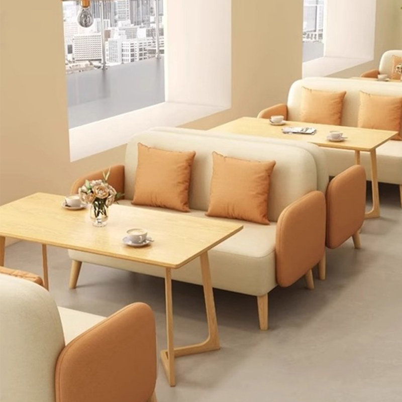 Banc rembourré en mélange de polyester, Blanc / orange