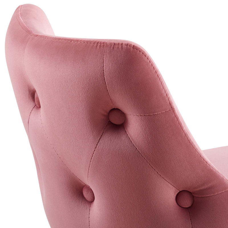 Tabouret de bar en velours Adorn Performance, Vieux rose, Tabouret de comptoir (hauteur d'assise de 25,5 po)