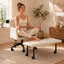 Chaise de bureau ergonomique multi-posture à pieds croisés avec hauteur réglable, soutien lombaire, pivotant à 360 ° et repose-pieds roulant