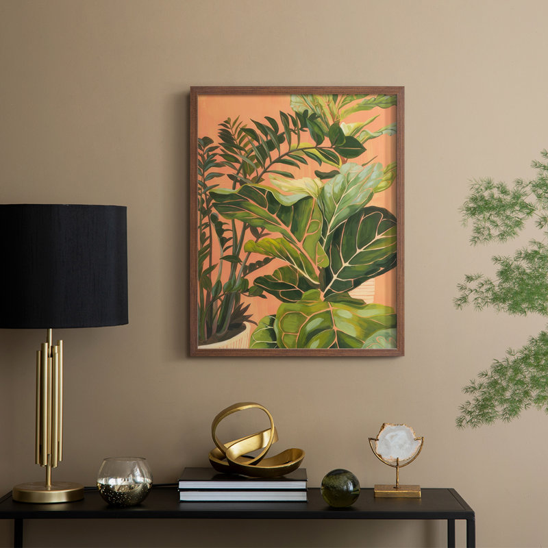 Golden Hour Greenery I, reproduction encadrée - bois massif, Noyer, H 30 po x l 24 po