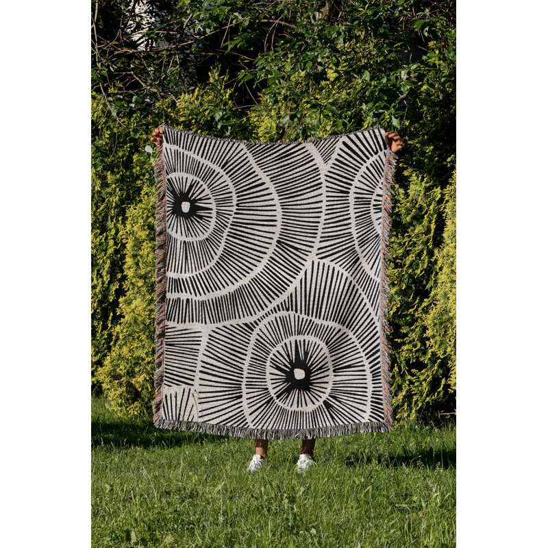 Jeté en coton Ray, Noir, 60 po x 80 po