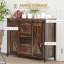 Buffet industriel de ferme, buffet de cuisine avec portes de grange coulissantes, trois tiroirs et tablettes réglables pour le salon, la salle à manger