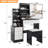 Makeup Vanity Table with Sliding LED Mirror, Power Outlet & USB Ports, 4 Storage Drawers, Open Shelves & Stool, Bedroom Dressing Desk with Adjustable Lighting-1975736527