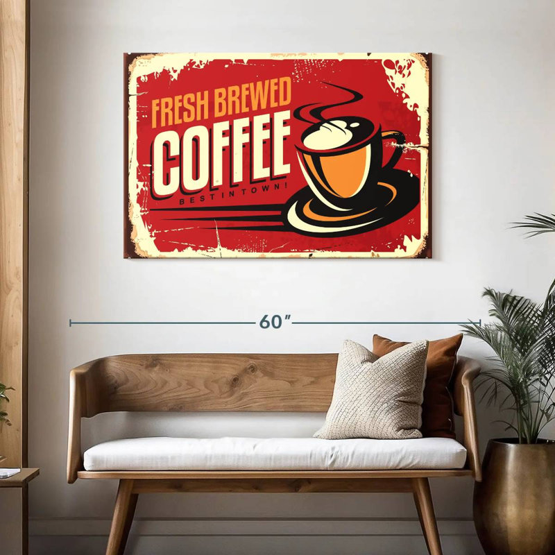 Plaque murale «Fresh Brewed Coffee», H 30 po x l 45 po