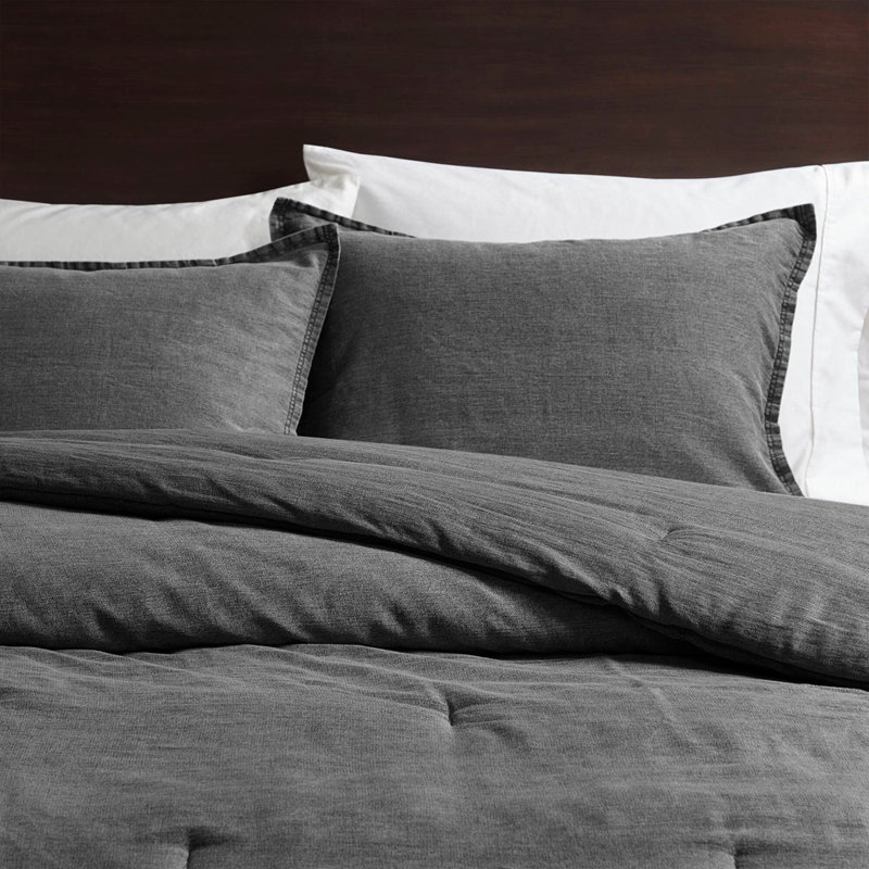 3PCS Full/Queen Twill Washed Comforter Set