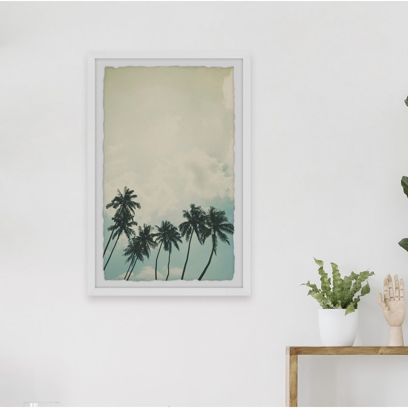 Sky and the Palm Trees 1 Piece Single Picture Frame Wall Art, 30cm H x 20cm W x 3.81cm D