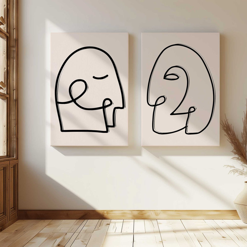«Mindful Gaze», 2 pièces sur toile, Toile tendue, H 12 po x l 8 po x P 1,25 po