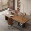 Bureau moderne en bois massif brun minimaliste de 55,12 po-124918846