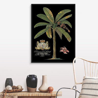 Palmier sur toile II noir, art mural