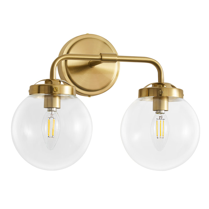 Luminaires de salle de bain pour salle de bain avec abat-jour transparent à intensité variable, Doré, 2