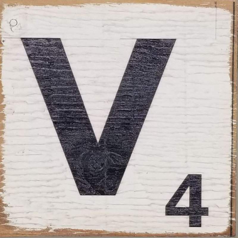 Industrial Wall Decor on Solid Wood, V