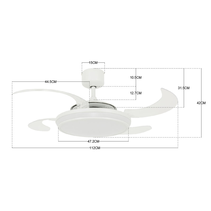 Adilene 122cm Ceiling Fan with LED Lights