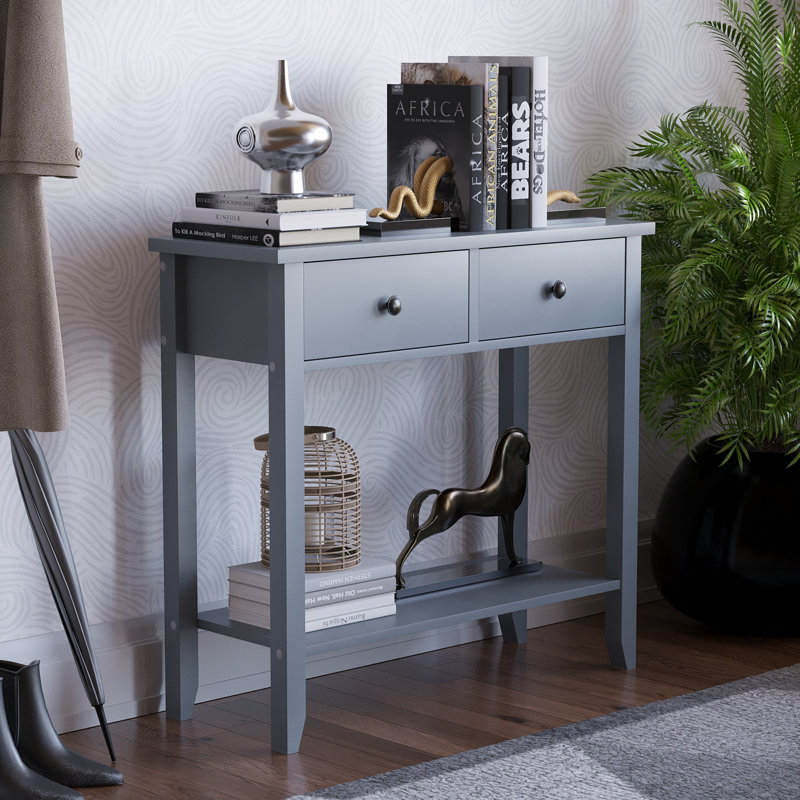 Clichy Console Table for Hallway & Living Room Furniture, Grey, 74 H x 80 W x 30 D cm