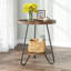 20" W Round Side Table, 2-Tier End Table with Metal Legs, Modern Industrial Bedside Table-96429141