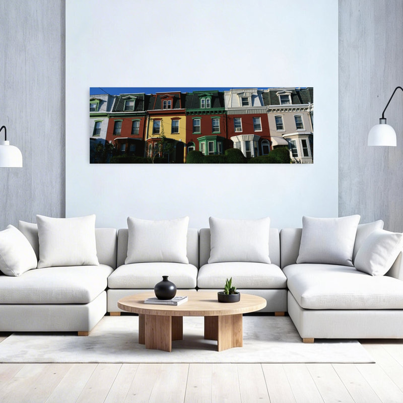 Row Houses Philadelphia PA 1 Piece Wrapped Canvas Panoramic Wall Art, 50.8 cm H x 152.4 cm W