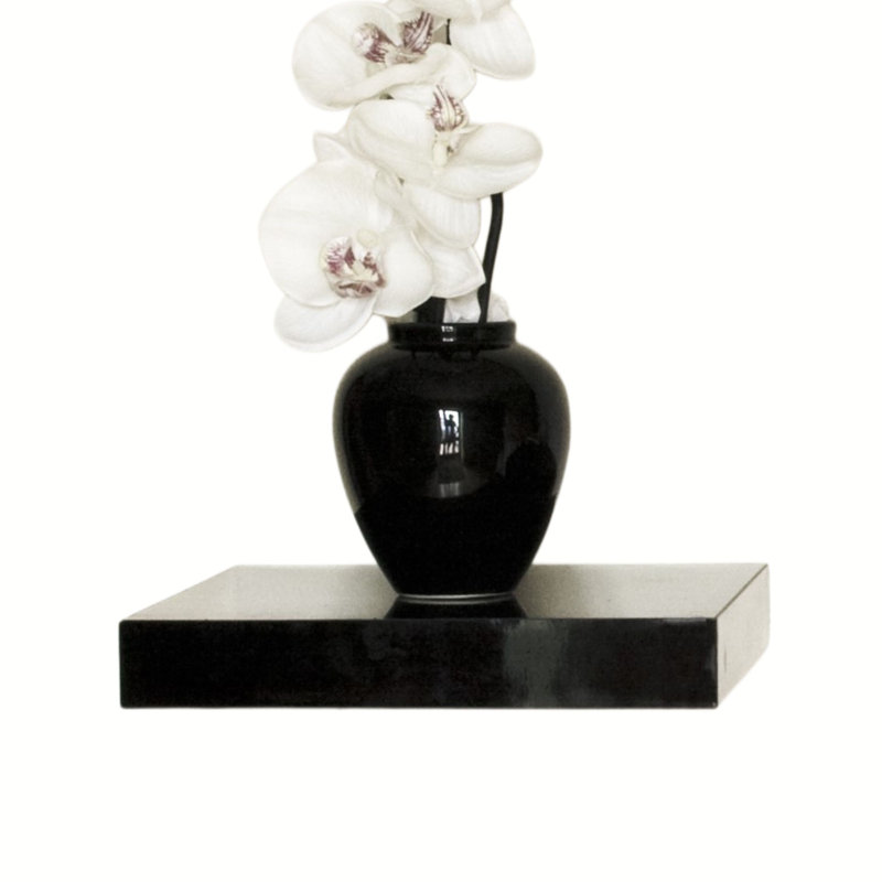 Floating Wall Shelf Kit, 4cm H x 24cm W x 24cm D, Gloss Black
