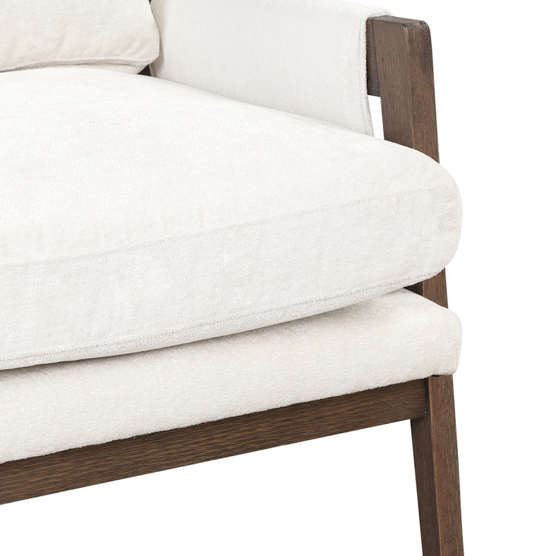 Fauteuil en velours blanc - élégant et confortable pour les espaces de vie, les chambres à coucher, Blanc