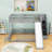Twin Over Full Wood Bunk Bed With Slide, Storage Stair And Guardrails-596195208
