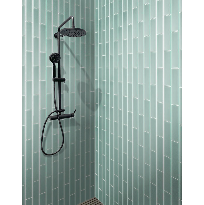 3"X 12" Matte Finished Glass Subway Tile, Light Blue