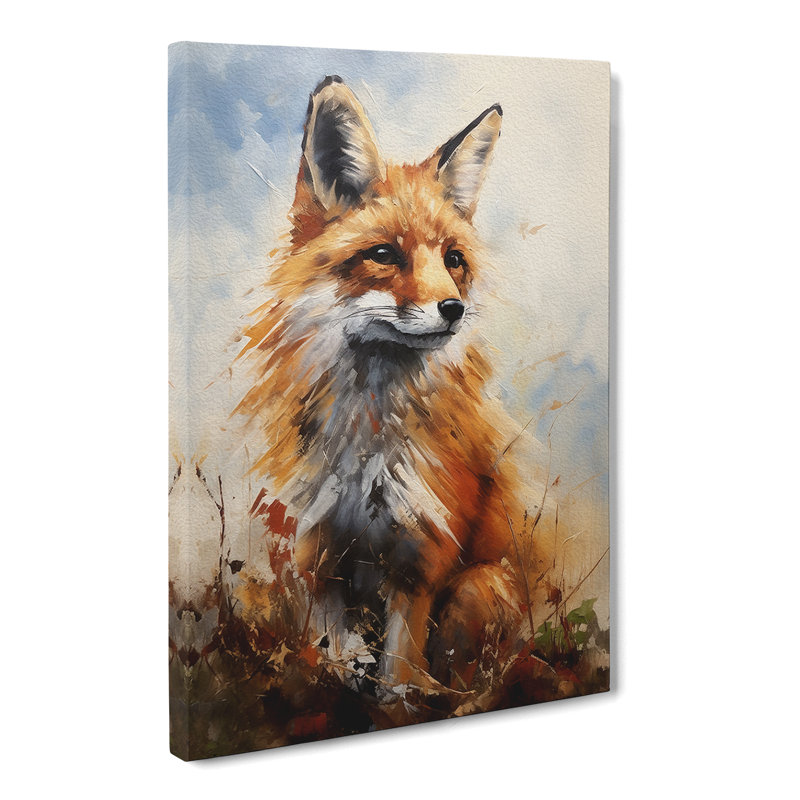 Fox Hard Edge Painting - Print, 76cm H x 50cm W x 3cm D