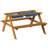 Takuo Convertible Wooden Sand and Water Table for your Toddlers Outdoor Playset Featuring 2 Play Box and a Removable Top that Transforms into Kids Picnic Table - Teak Stained