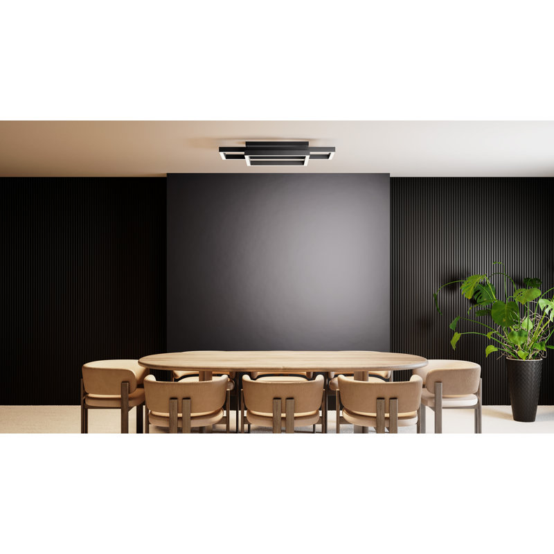 Lawless Integrated LED Semi-Flush Mount With CCT Switch, Matte Black